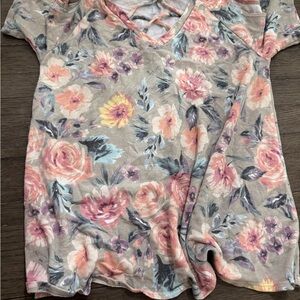 Floral V-Neck Women Top